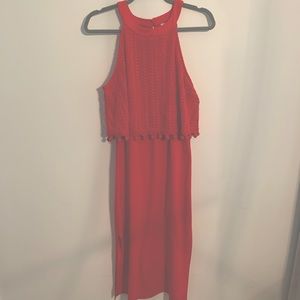 Anthropologie Red Crochet Top Tank Dress